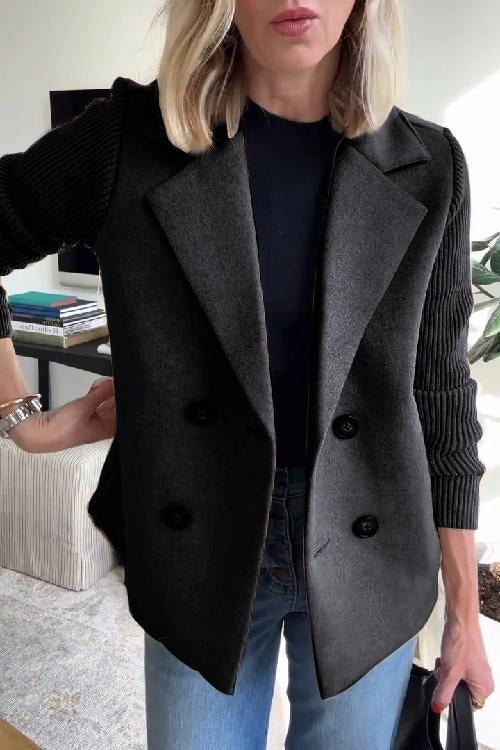 Blazer | Zweireihig | Strickärmel | Damenblazer-HauteBerlin
