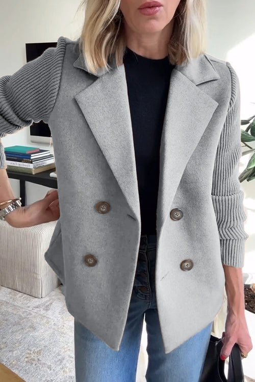 Blazer | Zweireihig | Strickärmel | Damenblazer-HauteBerlin