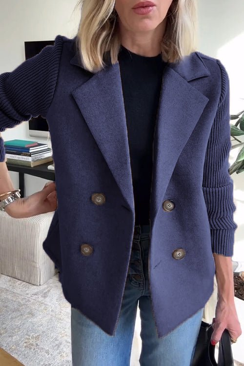 Blazer | Zweireihig | Strickärmel | Damenblazer-HauteBerlin
