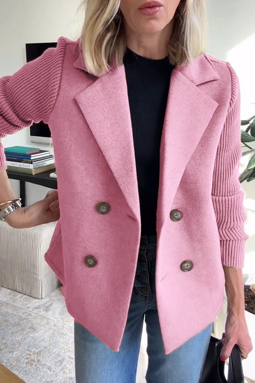 Blazer | Zweireihig | Strickärmel | Damenblazer-HauteBerlin