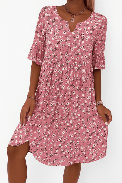 Blumenkleid | Kurzarm | Knielang | A-Linien-Kleid | Sommerkleid-HauteBerlin