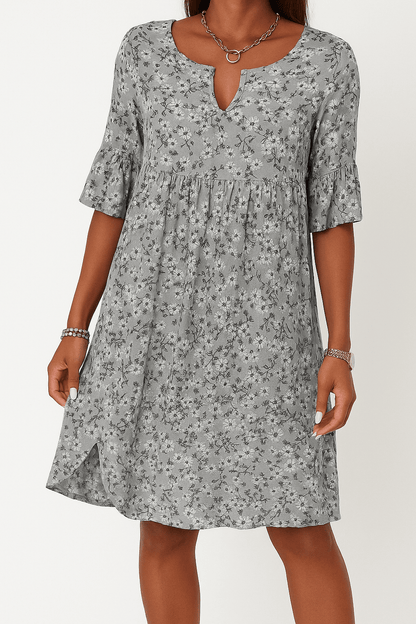 Blumenkleid | Kurzarm | Knielang | A-Linien-Kleid | Sommerkleid-HauteBerlin