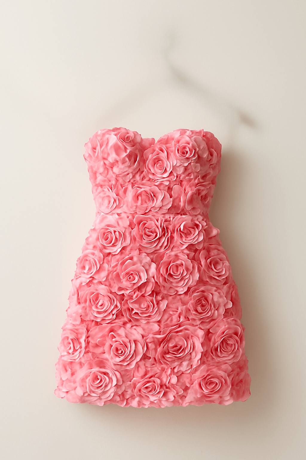Blumenkleid – Rosa – Rose – Minikleid – Trägerloses Kleid-HauteBerlin