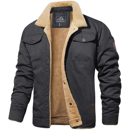 Bomberjacke - Button-Up - Warm - Sherpa gefütterte Jacke - Winterjacke für Männer-HauteBerlin