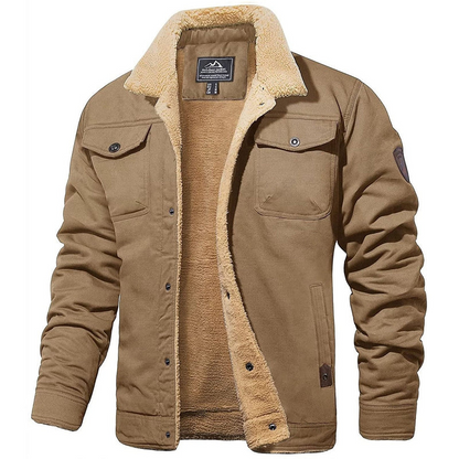 Bomberjacke - Button-Up - Warm - Sherpa gefütterte Jacke - Winterjacke für Männer-HauteBerlin