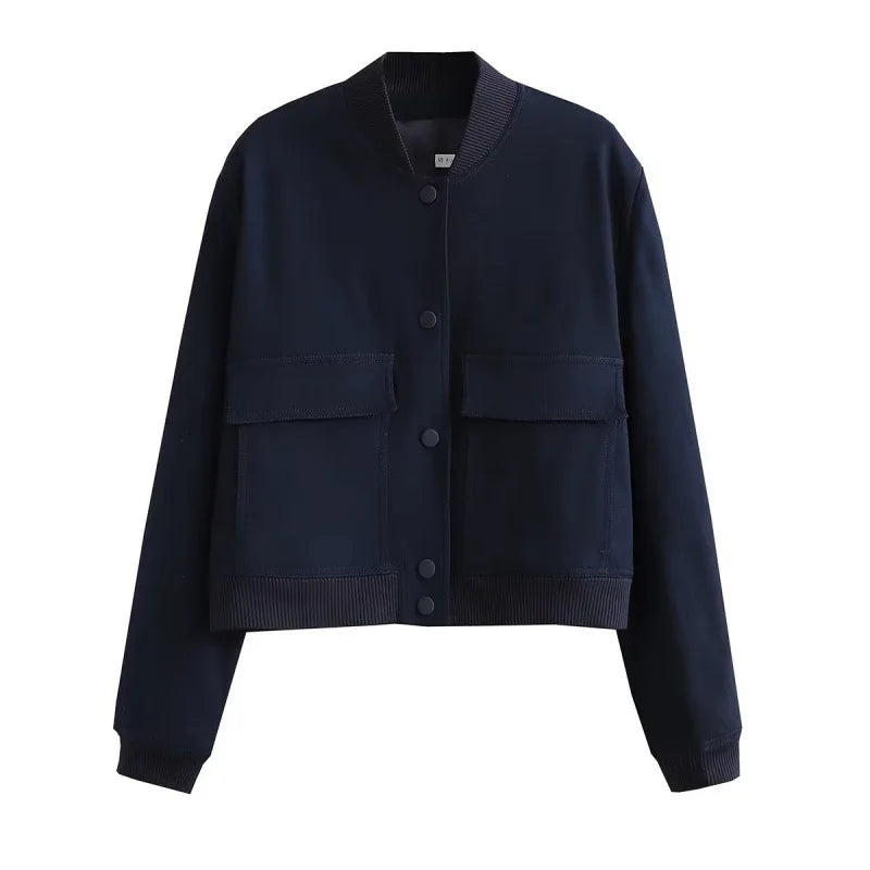 Bomberjacke – Kurz – Pattentaschen – Kurze Jacke – Damenjacke-HauteBerlin