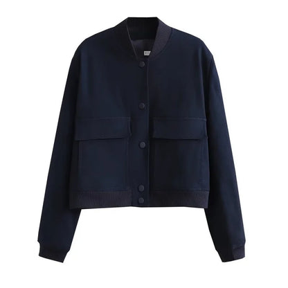 Bomberjacke – Kurz – Pattentaschen – Kurze Jacke – Damenjacke-HauteBerlin