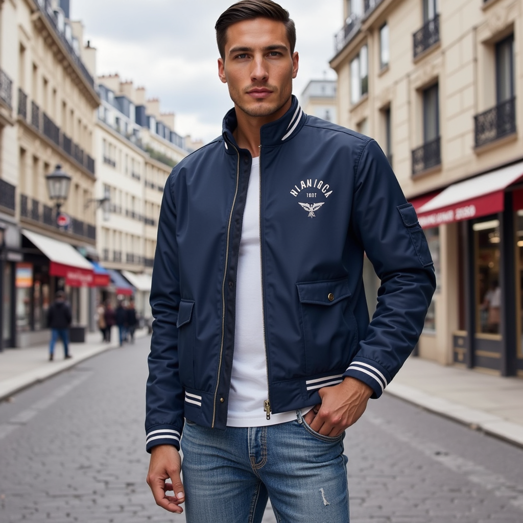 Bomberjacke - Lässige, leichte Herren-Zip-Up Jacke-HauteBerlin