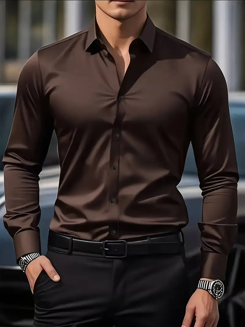Bügelfreies Hemd | Knitterfrei | Slim Fit | Button-Up Hemd | Herrenhemden-HauteBerlin
