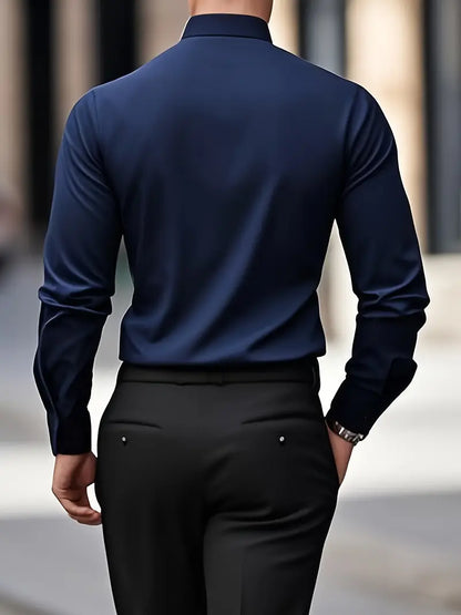 Bügelfreies Hemd | Knitterfrei | Slim Fit | Button-Up Hemd | Herrenhemden-HauteBerlin