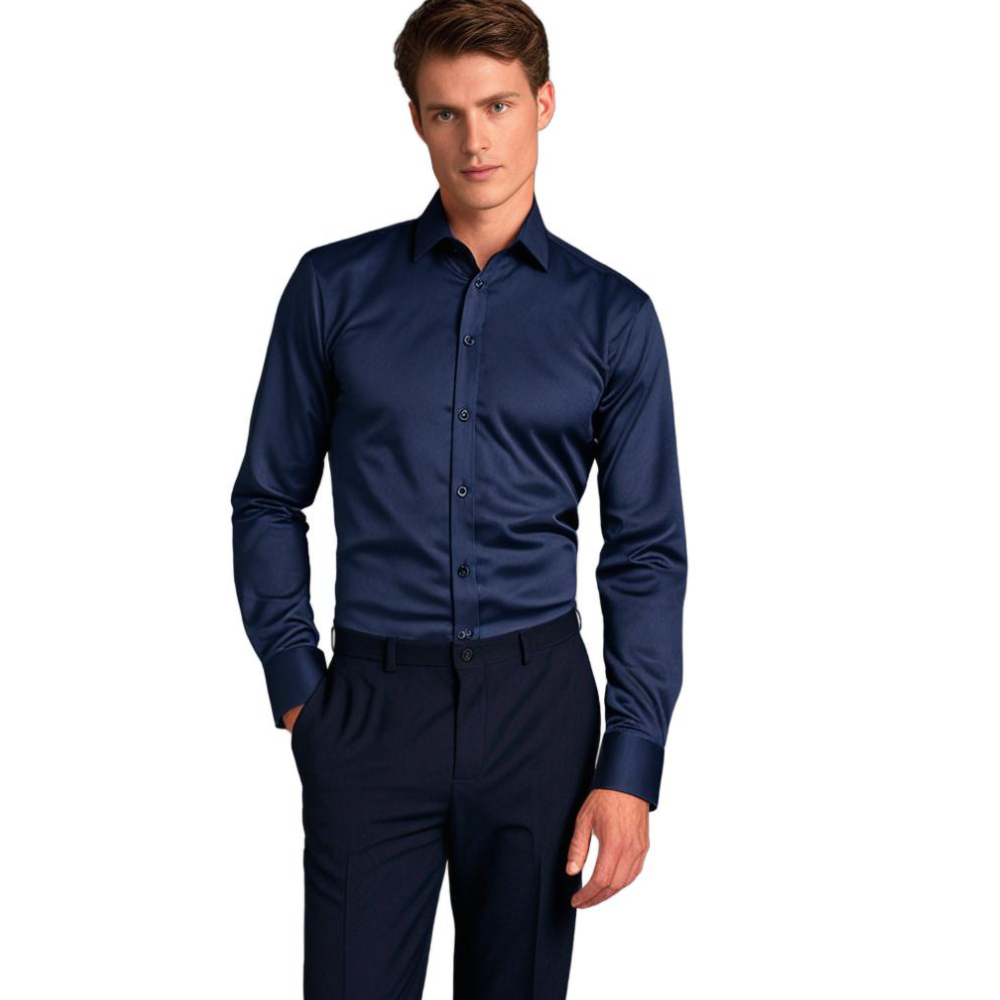 Bügelfreies Herrenhemd | Stretch | Slim Fit | Anzughemd | Button-Up Hemd-HauteBerlin