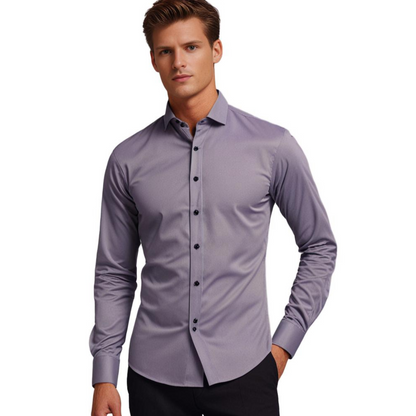 Bügelfreies Herrenhemd | Stretch | Slim Fit | Anzughemd | Button-Up Hemd-HauteBerlin