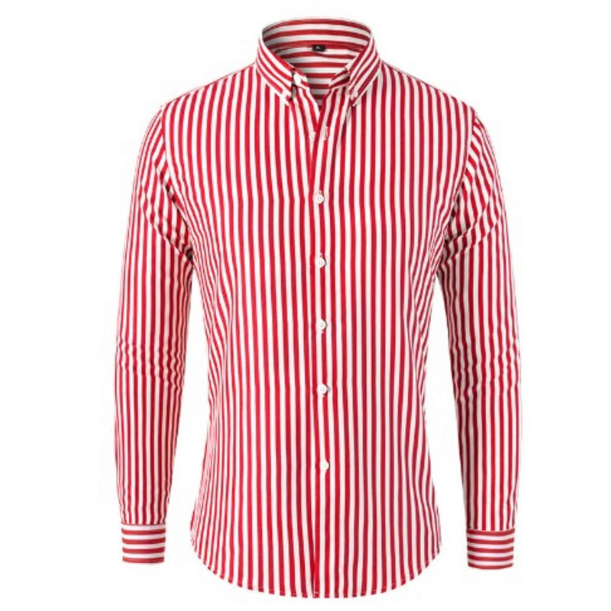 Button-Up-Hemd – Langärmliges Herrenhemd mit Kragen und Streifenmuster-HauteBerlin