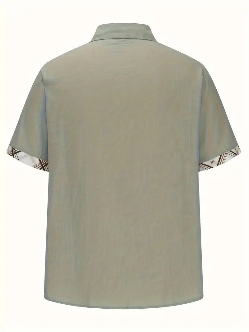 Button-Up Hemd - Umlegekragen - Brusttasche - Kurzarmhemd - Herrenhemd-HauteBerlin