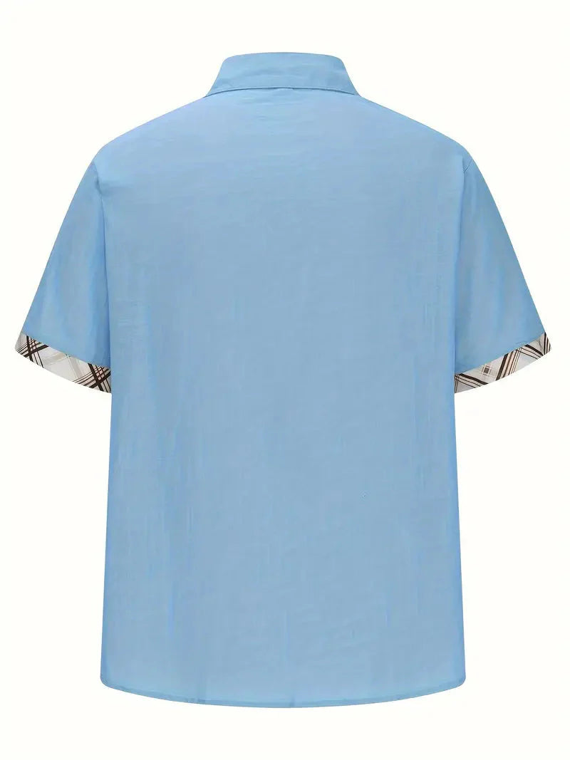 Button-Up Hemd - Umlegekragen - Brusttasche - Kurzarmhemd - Herrenhemd-HauteBerlin
