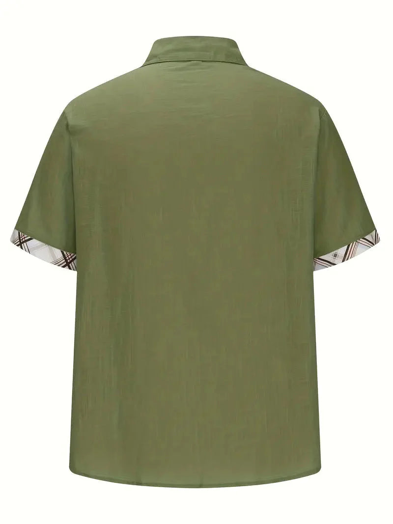 Button-Up Hemd - Umlegekragen - Brusttasche - Kurzarmhemd - Herrenhemd-HauteBerlin