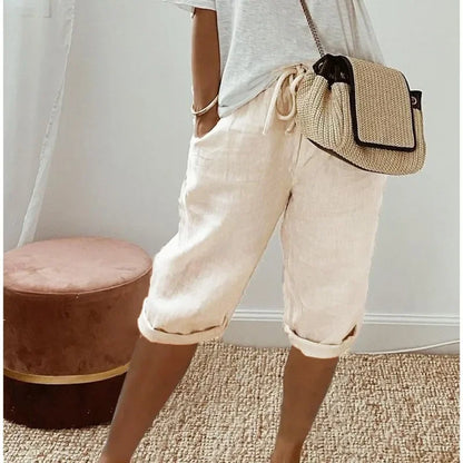 Caprihose – Lässige, kurze Sommerhose aus Leinen für Damen-HauteBerlin