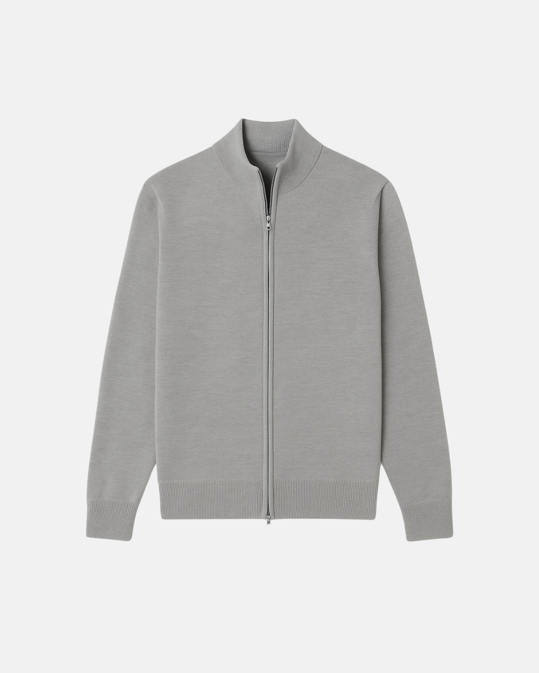 Cardigan mit Reißverschluss – Herren-Cardigan mit langen Ärmeln und durchgehendem Reißverschluss-HauteBerlin