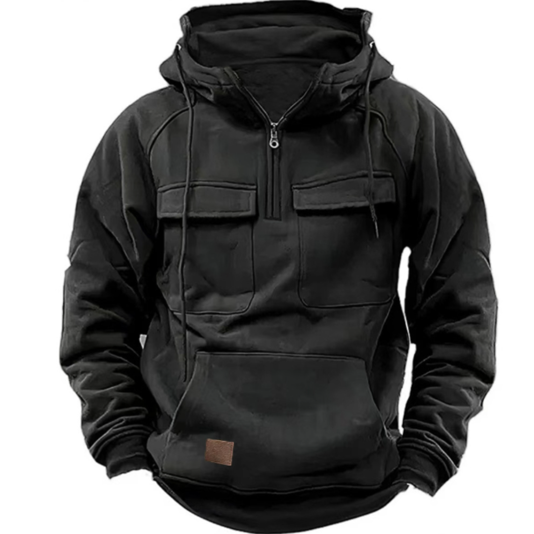 Cargo Hoodie – warmer, kuscheliger Herren-Freizeit-Kapuzenpullover-HauteBerlin