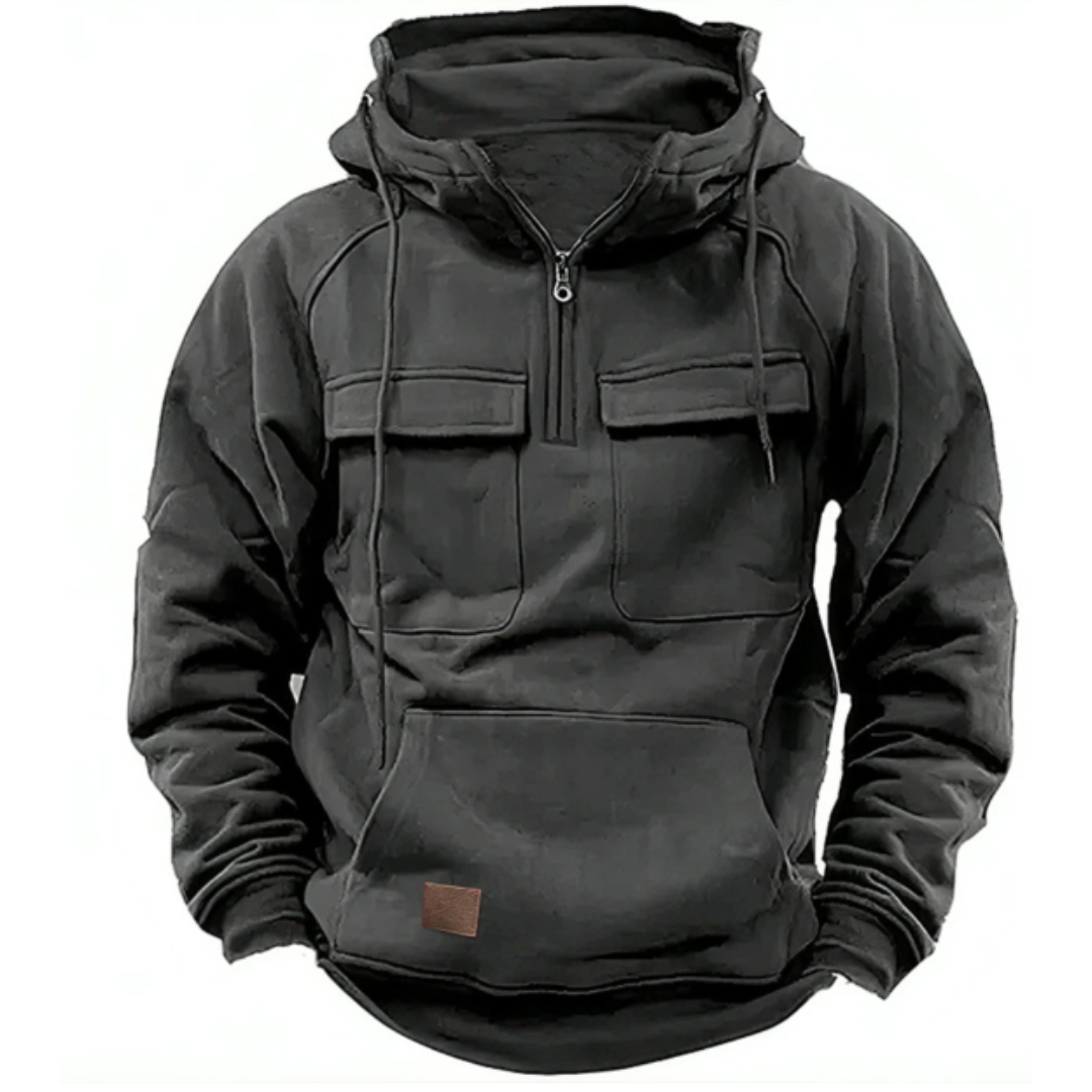 Cargo Hoodie – warmer, kuscheliger Herren-Freizeit-Kapuzenpullover-HauteBerlin
