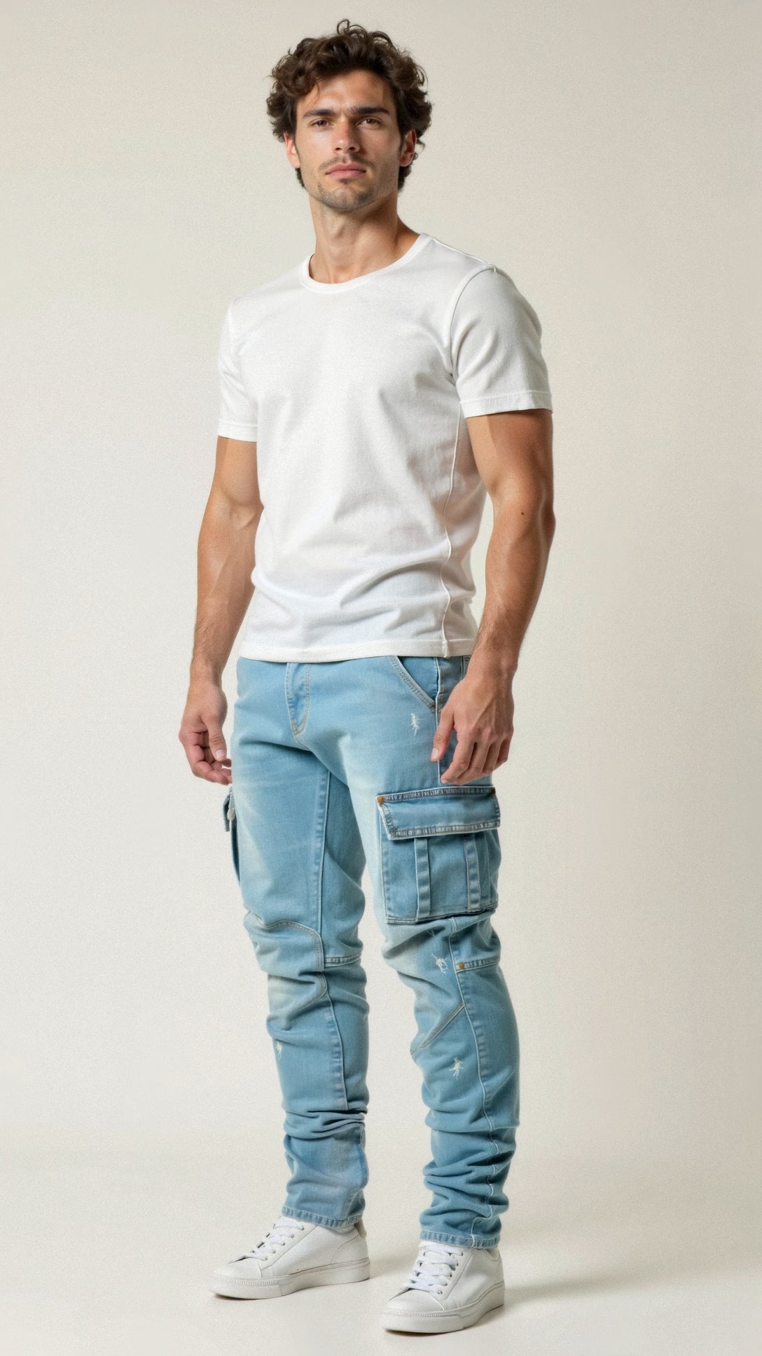 Cargo Jeans - Skinny - Stretch - Freizeitjeans - Herrenjeans-HauteBerlin
