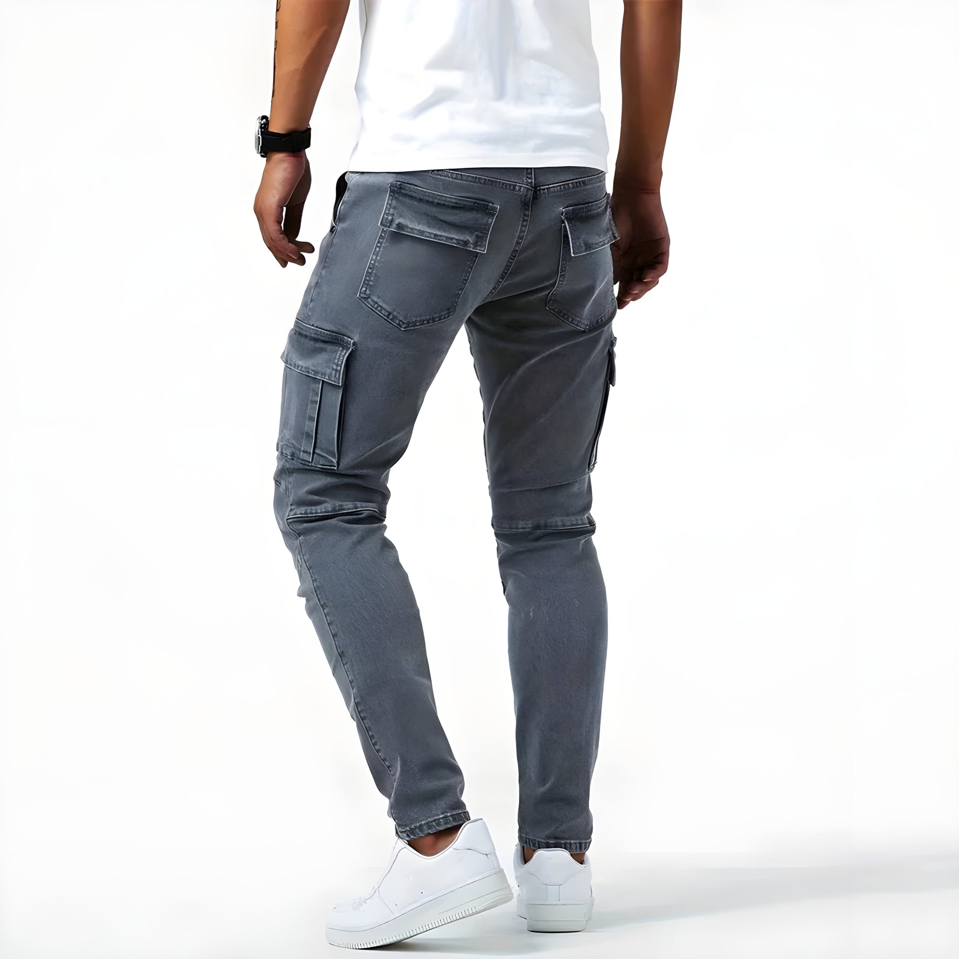 Cargo-Jeans – dehnbar – schmale Passform – Cargohosen – Herrenhosen-HauteBerlin