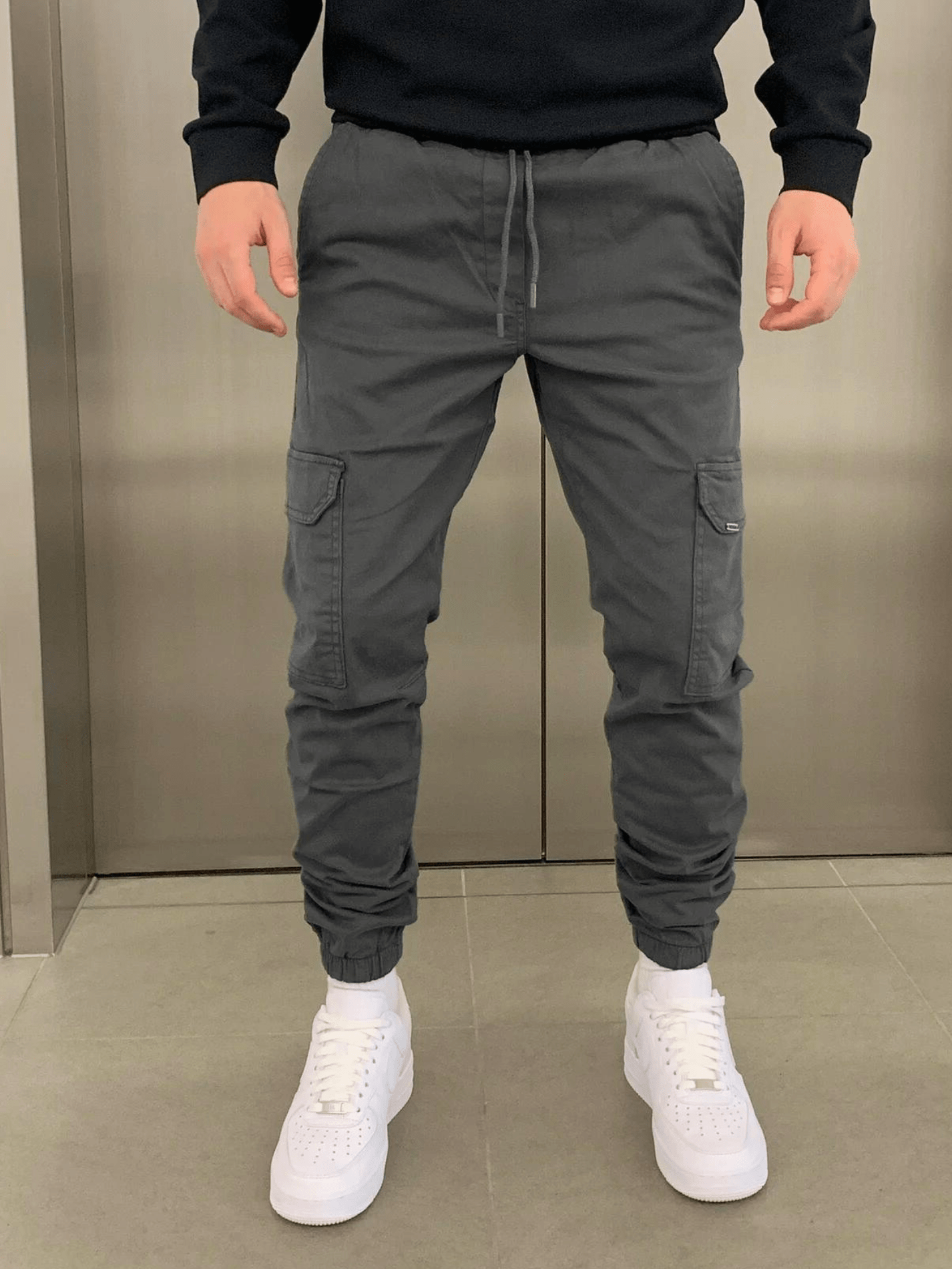 Cargo Jogger - Slim Fit - Kordelzug - Cargohosen - Herrenhosen-HauteBerlin