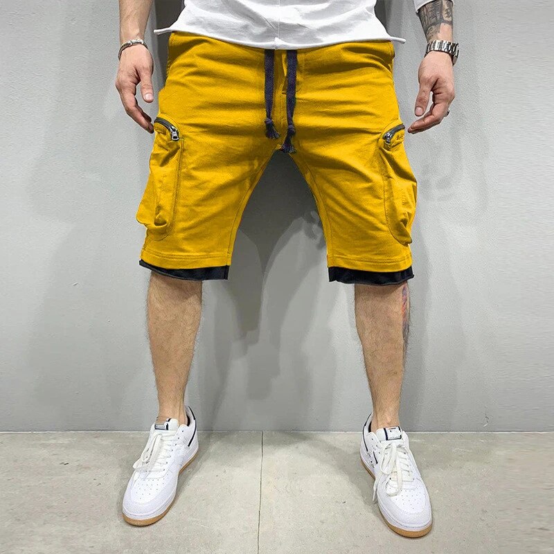 Cargo-Shorts – Kordelzug – Locker geschnitten – Cargo-Sweatshorts – Herrenbekleidung-HauteBerlin