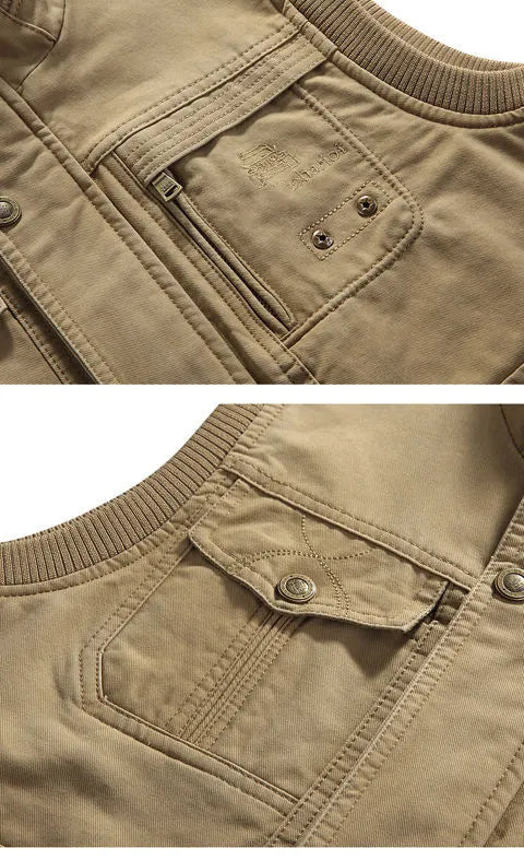 Cargo Vest - Herren Zip-Up Vintage Style Arbeitsweste mit Taschen-HauteBerlin