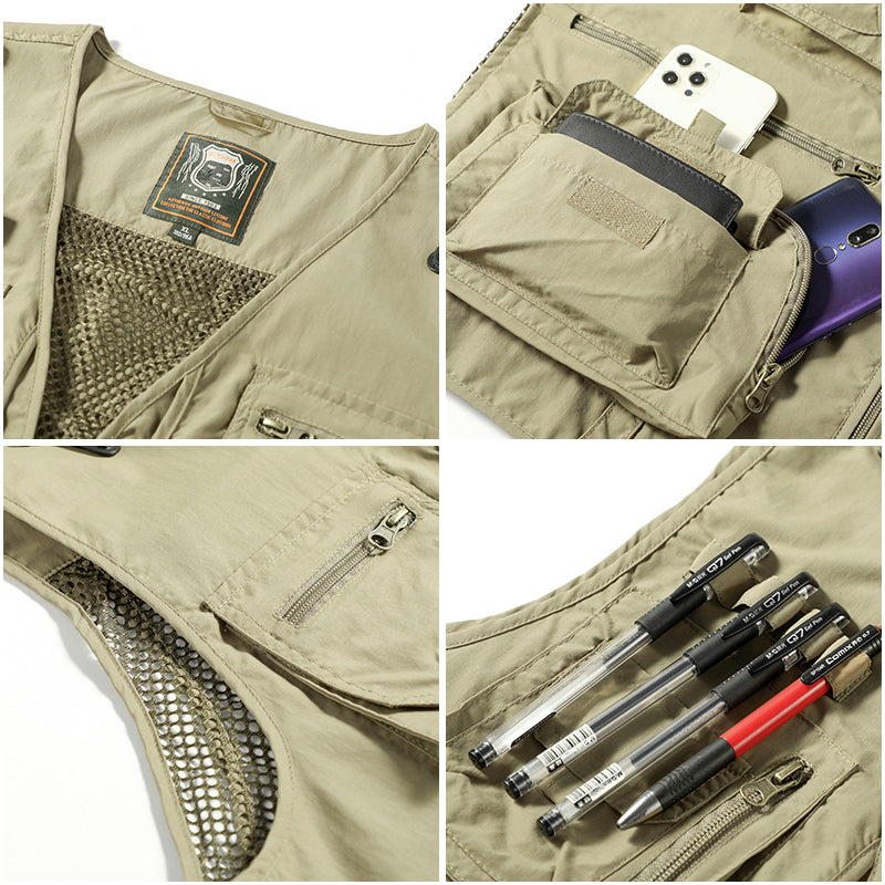 Cargo-Weste - Taktisch - Zip-Up - Arbeitsweste - Herrenweste-HauteBerlin