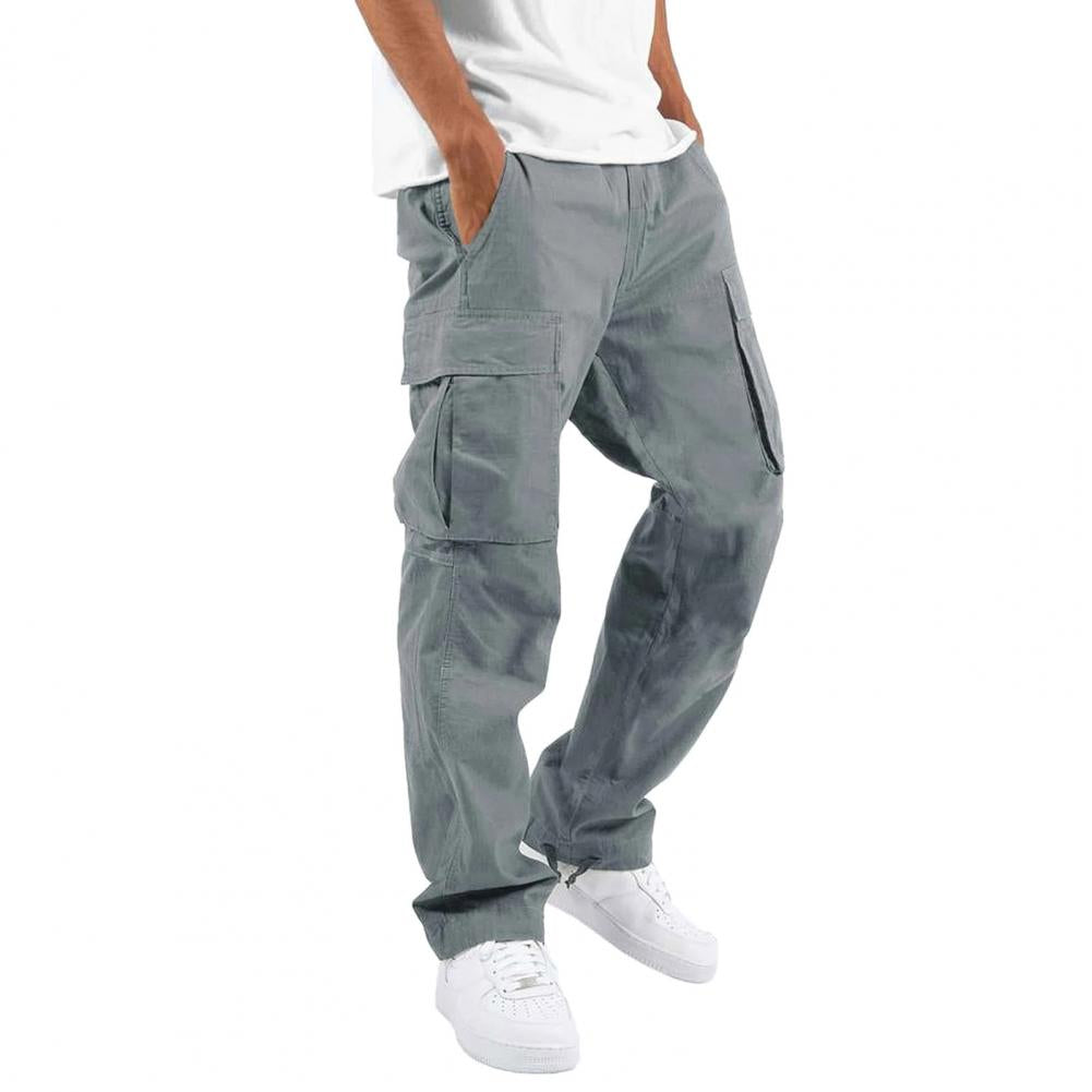 Cargohose - Herren Cargohose mit geradem Bein und Kordelzug, mit Taschen-HauteBerlin
