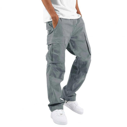 Cargohose - Herren Cargohose mit geradem Bein und Kordelzug, mit Taschen-HauteBerlin