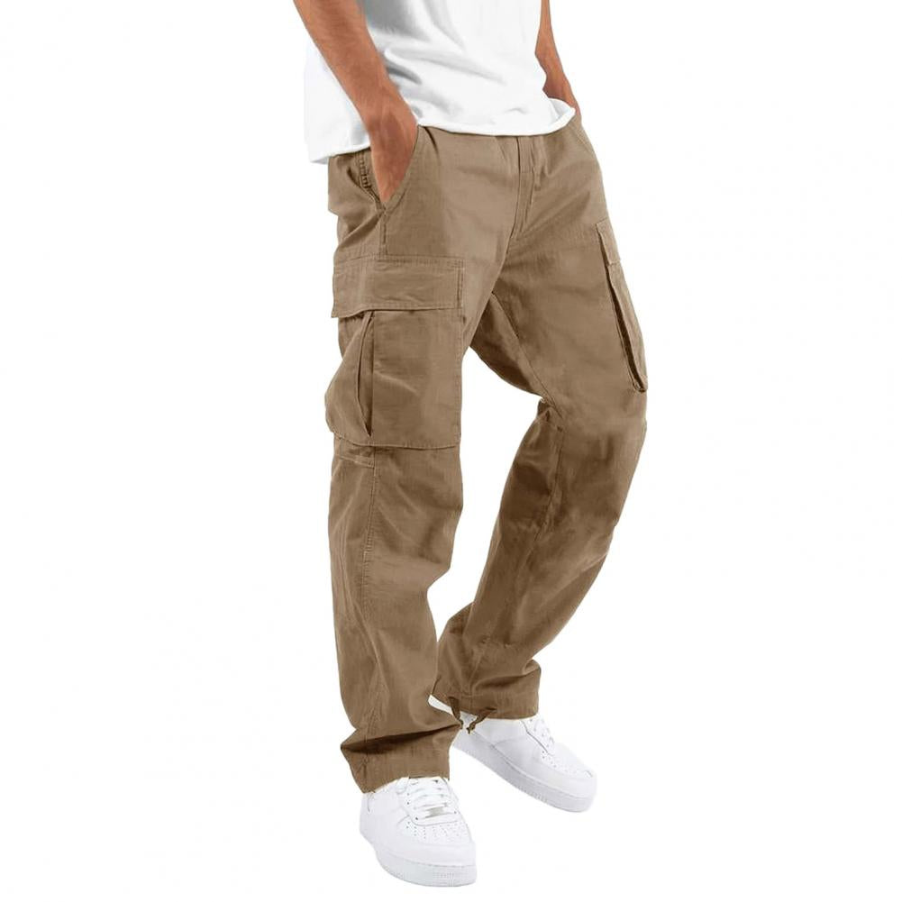 Cargohose - Herren Cargohose mit geradem Bein und Kordelzug, mit Taschen-HauteBerlin