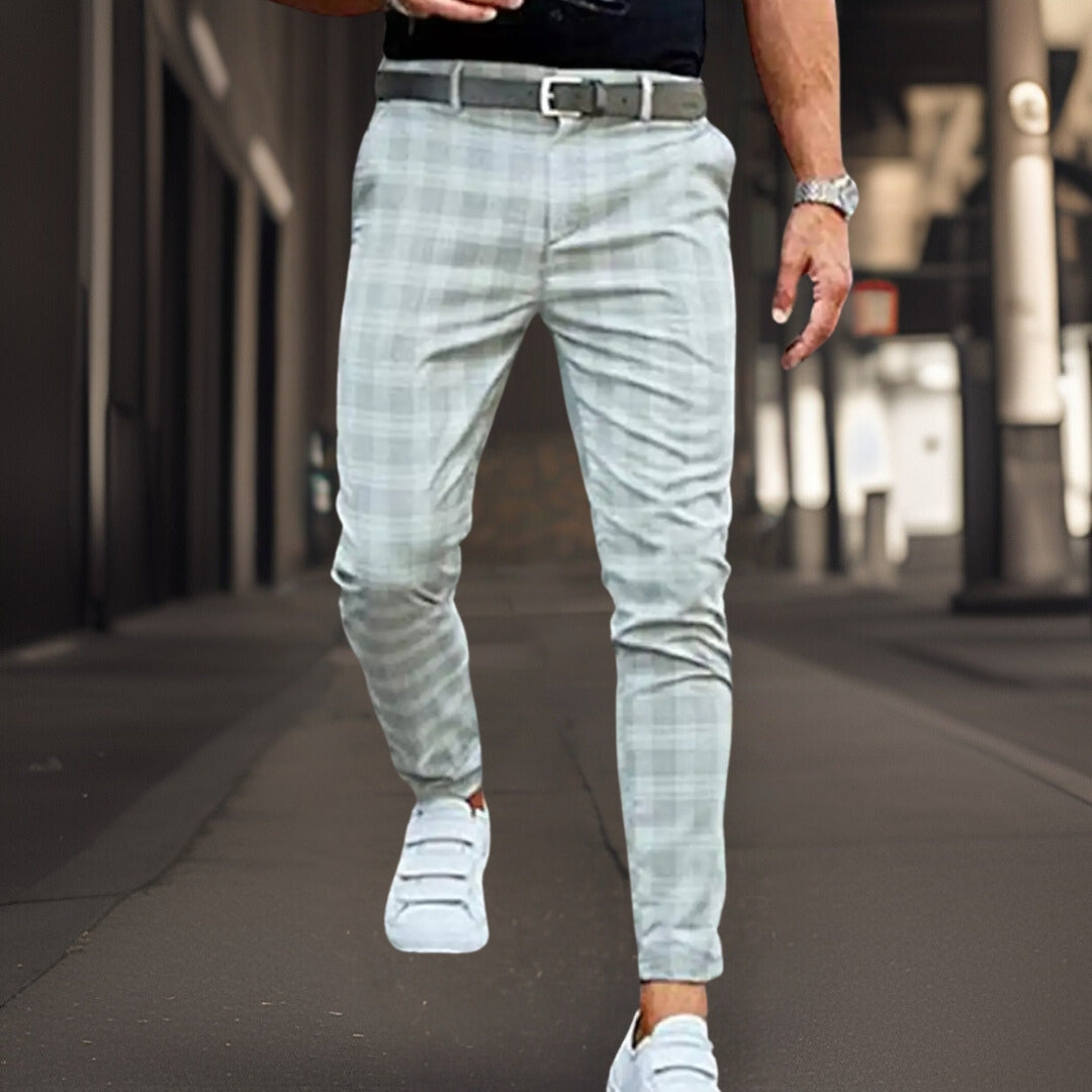 Chinos - Kariert - Stretch - Chino-Hosen - Herrenhosen-HauteBerlin