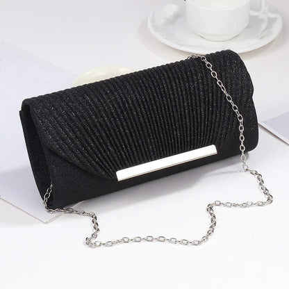 Clutch Damen | Glitzer Abendtasche | Abnehmbare Schulterkette | Gold-HauteBerlin