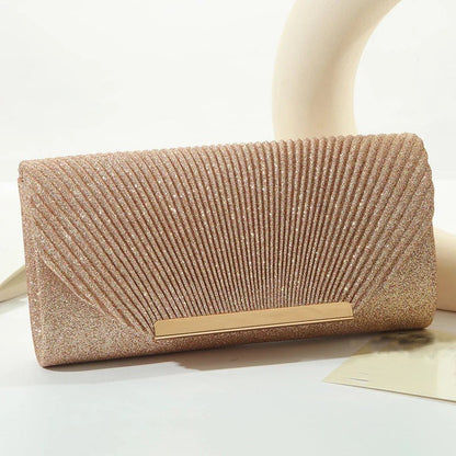 Clutch Damen | Glitzer Abendtasche | Abnehmbare Schulterkette | Gold-HauteBerlin