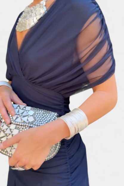Cocktailkleid – Elegant – Fließend – Schulterfreies Kleid – Maxikleid-HauteBerlin