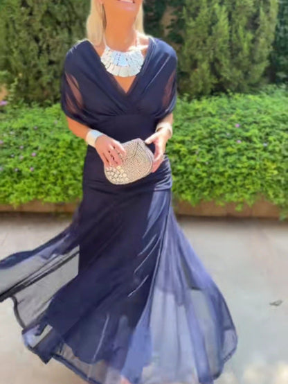 Cocktailkleid – Elegant – Fließend – Schulterfreies Kleid – Maxikleid-HauteBerlin