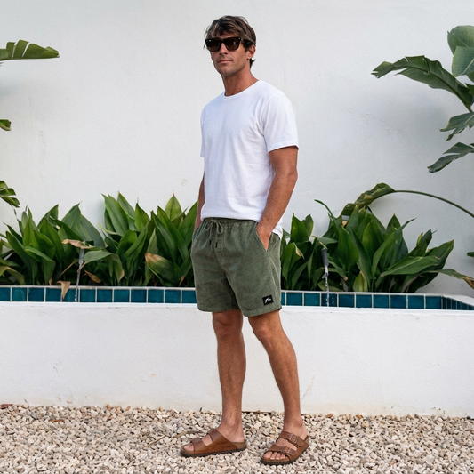 Cord Shorts - Herren Vintage Style Elastische Taille Sommer Shorts-HauteBerlin