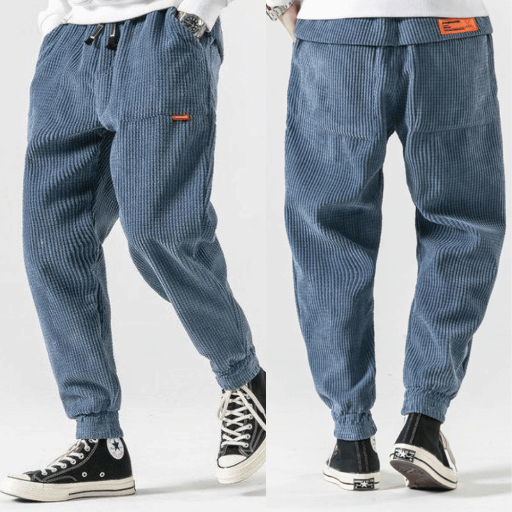Cordhosen - Lockere Passform - Elastische Knöchel - Schlabberhosen - Schlauch zum Joggen-HauteBerlin