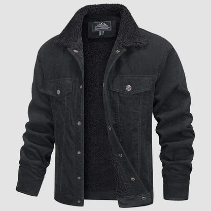 Cordjacke - Fleece Gefüttert - Knöpfe - Winterjacke - Herrenjacke-HauteBerlin