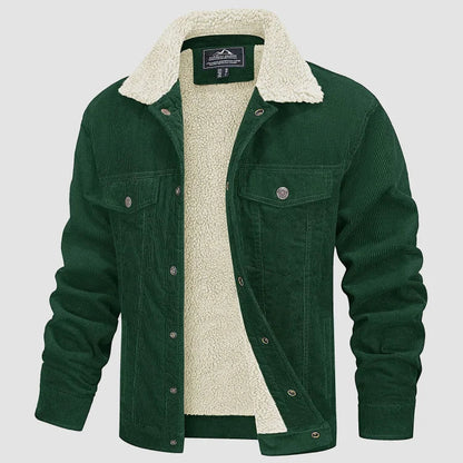 Cordjacke - Fleece Gefüttert - Knöpfe - Winterjacke - Herrenjacke-HauteBerlin