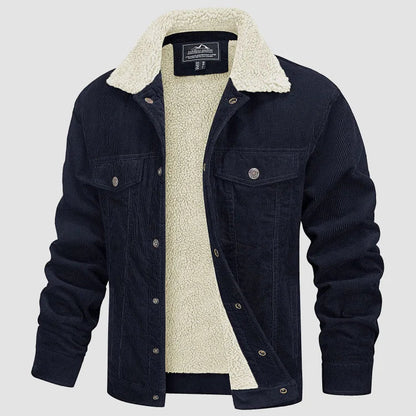 Cordjacke - Fleece Gefüttert - Knöpfe - Winterjacke - Herrenjacke-HauteBerlin
