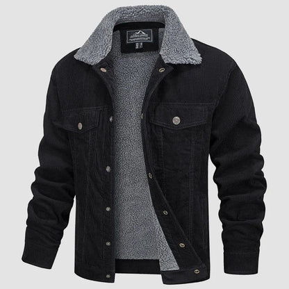 Cordjacke - Fleece Gefüttert - Knöpfe - Winterjacke - Herrenjacke-HauteBerlin