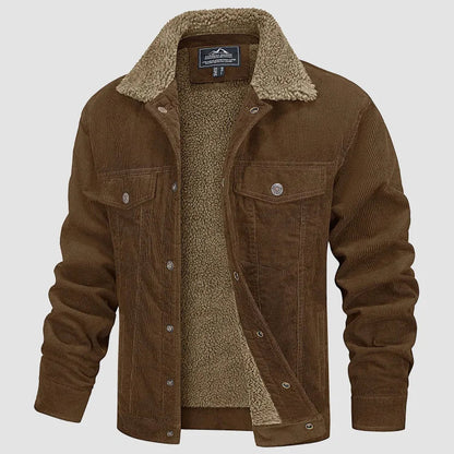 Cordjacke - Fleece Gefüttert - Knöpfe - Winterjacke - Herrenjacke-HauteBerlin
