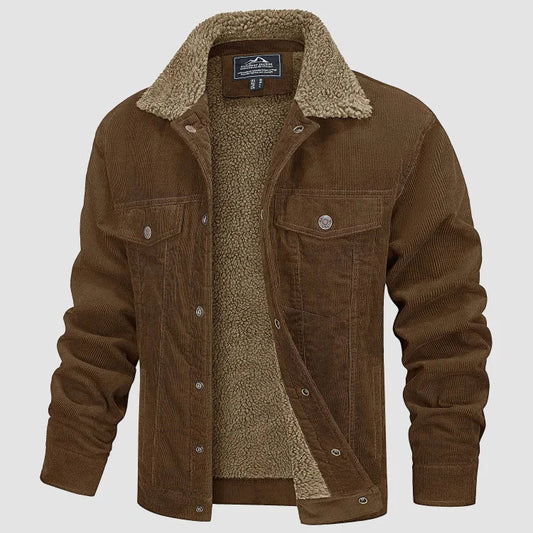 Cordjacke - Fleece Gefüttert - Knöpfe - Winterjacke - Herrenjacke-HauteBerlin