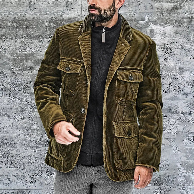 Cordjacke - Herren Knopfleiste Cargo Herbstjacke-HauteBerlin