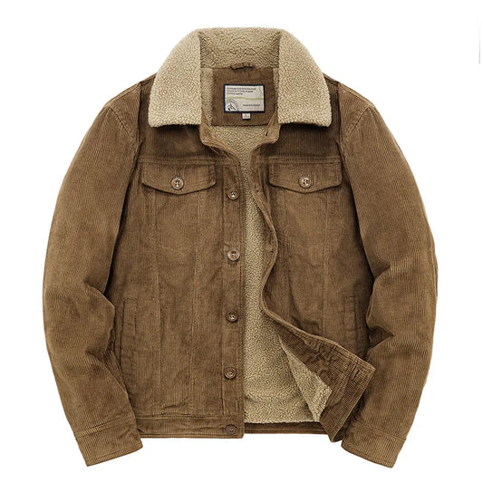 Cordjacke – Herren-Winterjacke mit Sherpa-Fleecefutter-HauteBerlin