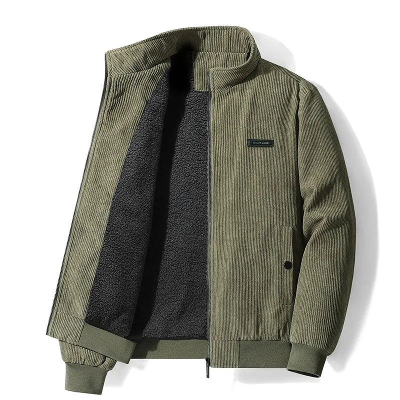 Cordjacke | Mit Fleece gefüttert | Mit Reißverschluss | Winterjacke | Herrenjacke-HauteBerlin