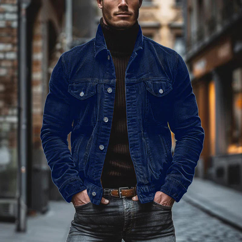 Cordjacke | Mit Knöpfen | Reguläre Passform | Übergangsjacke | Herrenjacke-HauteBerlin